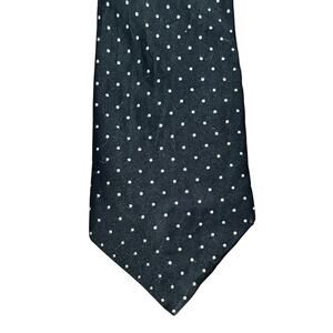 Donald J Trump Signature Collection 100% Silk Tie Black White Polka Dot